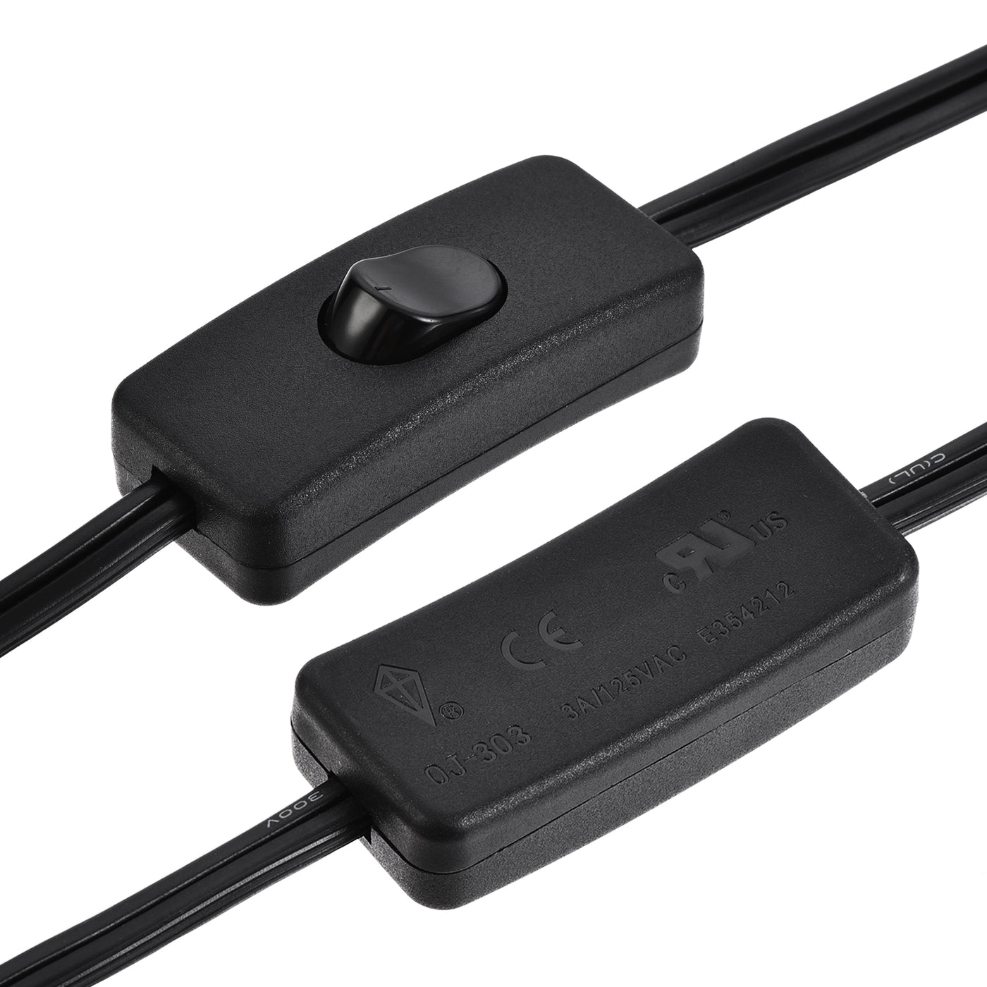 uxcell Uxcell US Plug Lamp Cord with Switch, SPT-2 18AWG Power Wire 3.5M Black, UL Listed 2Pcs