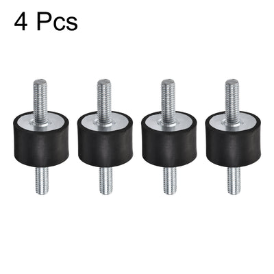 Harfington Uxcell M8 Rubber Mounts, 4pcs Male/Male Shock Absorber, for Motor Generator Compressor Garage Reverse Pump Impact Air Generator Bobbins, D30mmxH20mm