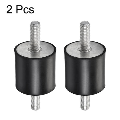 Harfington Uxcell M10 Rubber Mounts, 2pcs Male/Male Shock Absorber, for Motor Generator Compressor Garage Reverse Pump Impact Air Generator Bobbins, D40mmxH40mm