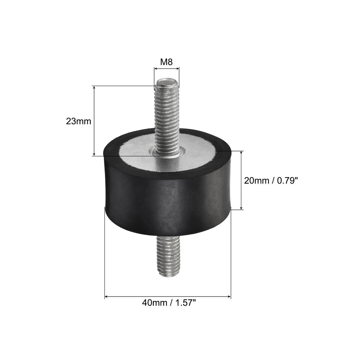 uxcell Uxcell M8 Rubber Mounts, 2pcs Male/Male Shock Absorber, for Motor Generator Compressor Garage Reverse Pump Impact Air Generator Bobbins, D40mmxH20mm