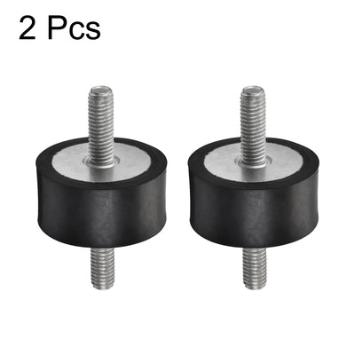 Harfington Uxcell M8 Rubber Mounts, 2pcs Male/Male Shock Absorber, for Motor Generator Compressor Garage Reverse Pump Impact Air Generator Bobbins, D40mmxH20mm