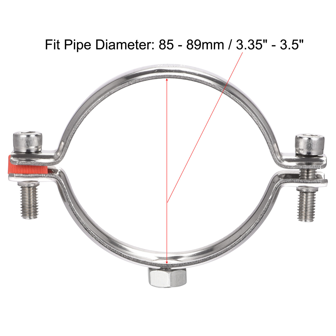 uxcell Uxcell Wall Ceiling Mount Pipe Supports, 304 Stainless Steel Adjustable Pipe Bracket Clamp