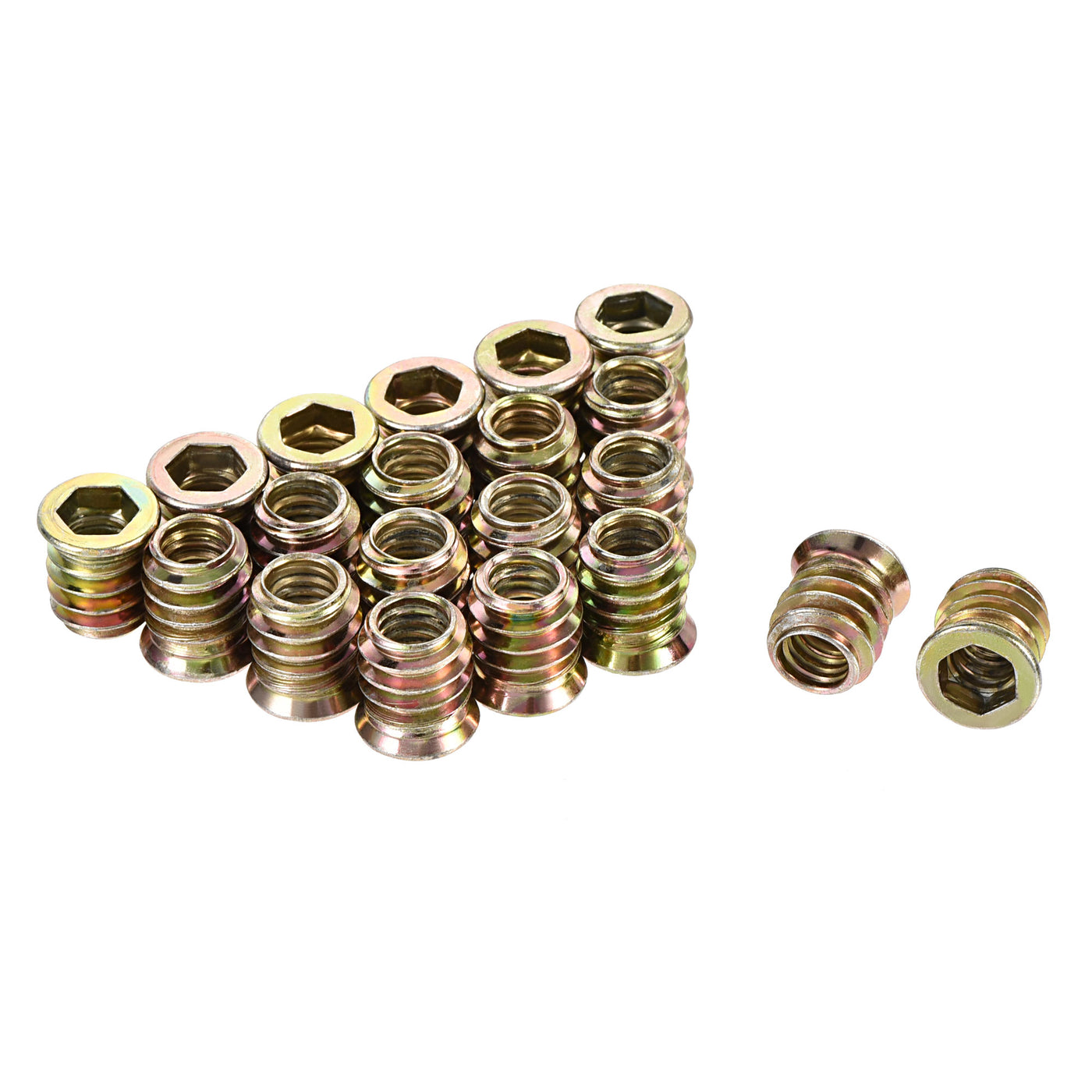 uxcell Uxcell 5/16"-18x15mm Threaded Insert Nuts Hex Socket Drive for Wood Furniture 40pcs