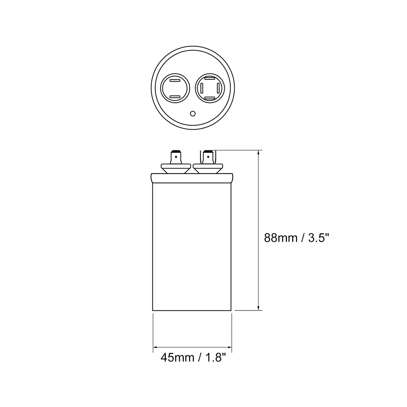 uxcell Uxcell Run Capacitor Round CBB65 15uF 15mfd 450V AC 40/85/21 Aluminum Case with Terminal for Air Conditioner Compressor Motor Heat Pump Condenser