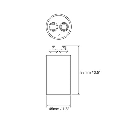 Harfington Uxcell Run Capacitor Round CBB65 15uF 15mfd 450V AC 40/85/21 Aluminum Case with Terminal for Air Conditioner Compressor Motor Heat Pump Condenser