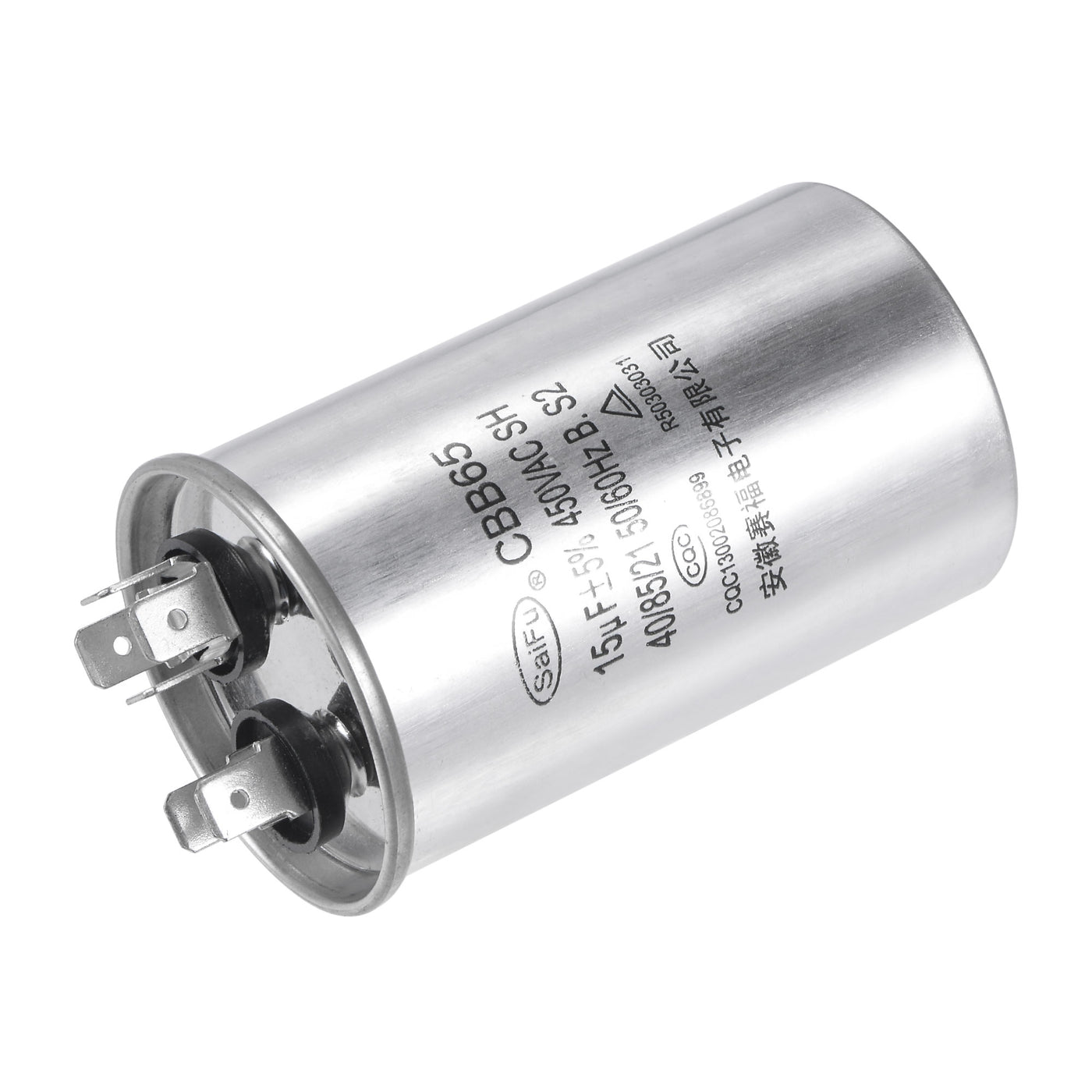 uxcell Uxcell Run Capacitor Round CBB65 15uF 15mfd 450V AC 40/85/21 Aluminum Case with Terminal for Air Conditioner Compressor Motor Heat Pump Condenser