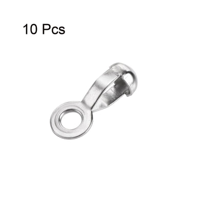 Harfington Uxcell Ball Chain Connector, 4mm 4.5mm Pull Loop Crimp Link Stainless Steel Connection, Pack of 10