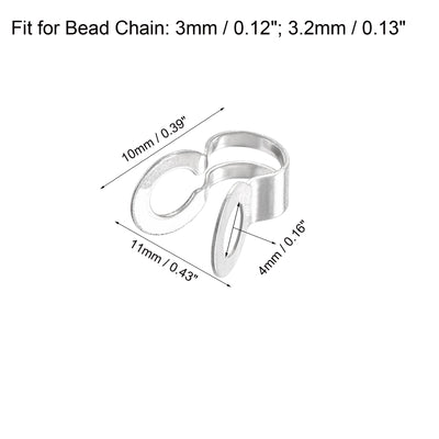 Harfington Uxcell Ball Chain Connector, 3mm 3.2mm Double Ring Style Link Stainless Steel Loop Connection, Pack of 30