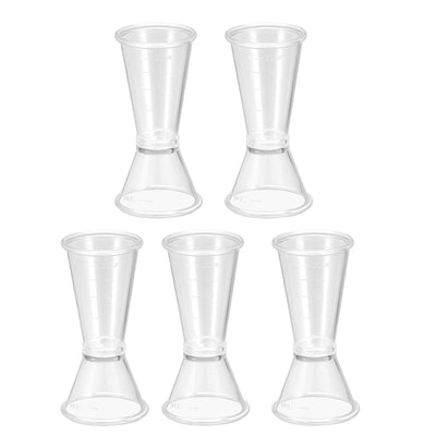 uxcell Uxcell 5Stk. Messbecher 20ml/10ml PC Plastik Doppelkopf Becher Klar für Labor Küchen Flüssigkeiten