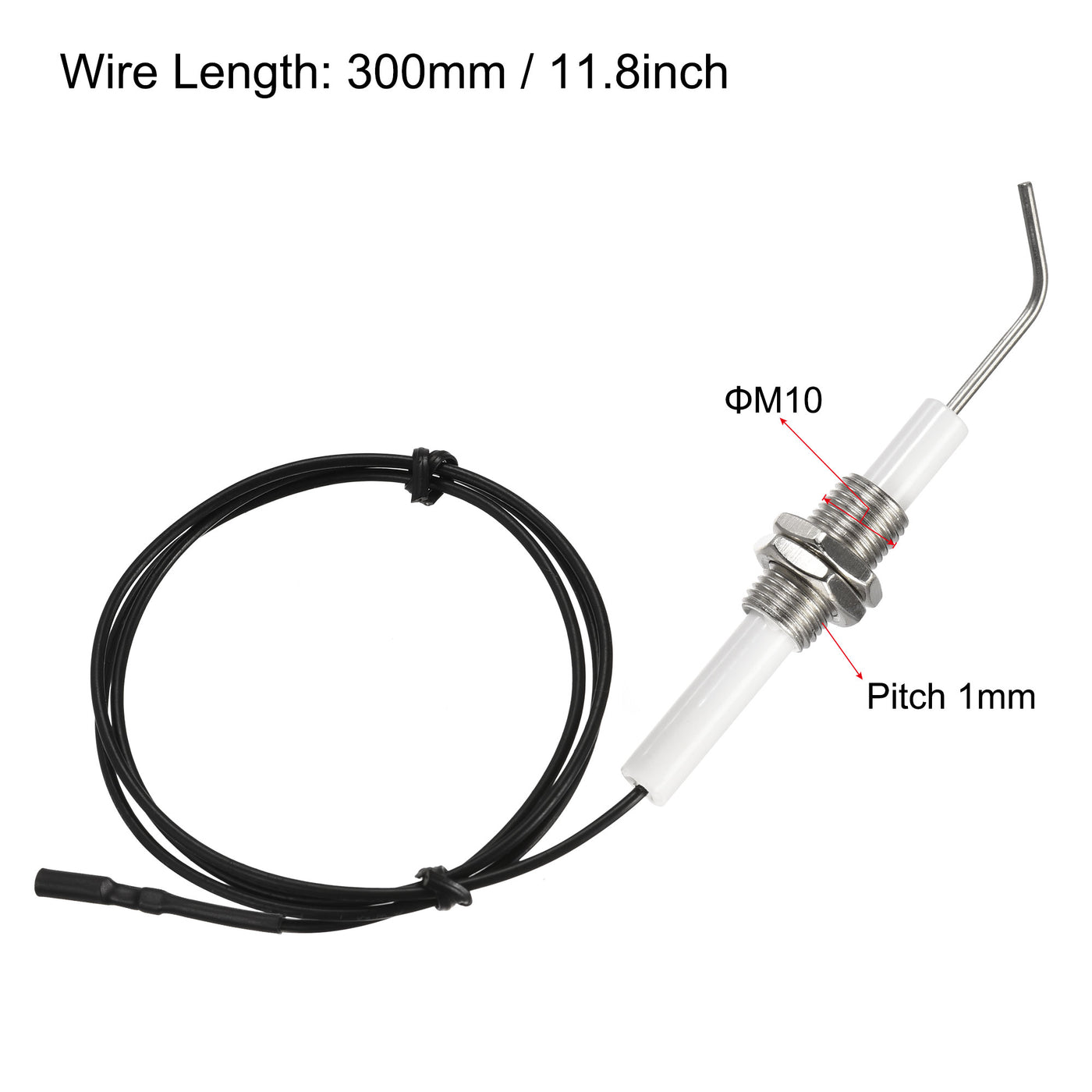 uxcell Uxcell Ignitor Wire Ceramic Electrode Assembly 300mm Length Gas Grill Ignitor Wire Ignition Electrode Replacement