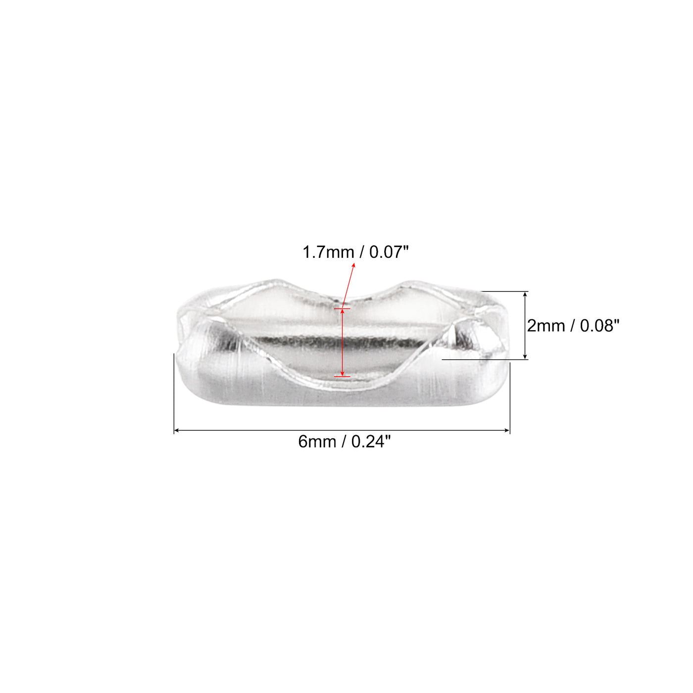 Harfington Ball Chain Connector, Ball Chains Clasp Crimp Link Clips Connection, Iron Electroplating