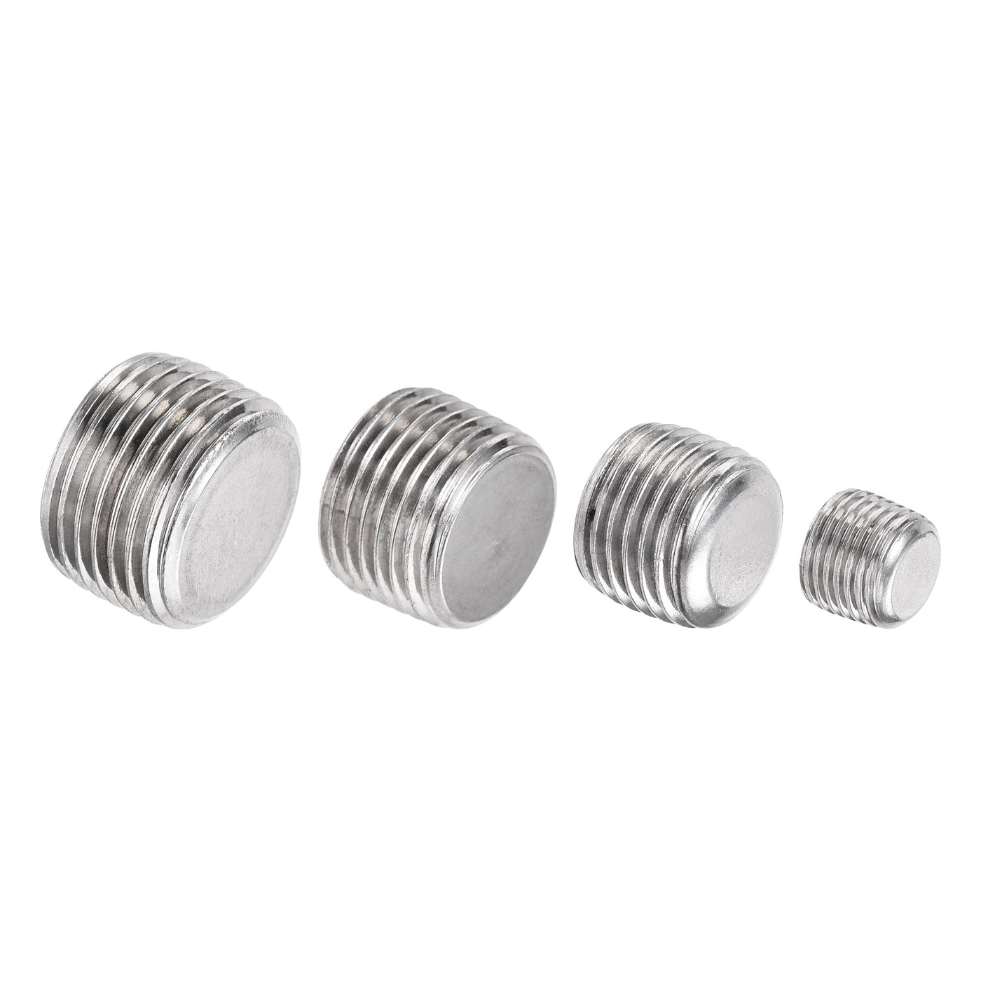 uxcell Uxcell Stainless Steel Internal Hex Pipe Plug Assortment 1/8NPT 1/4NPT 3/8NPT 1/2PT Male Thread Socket Cap 4in1 2 Set