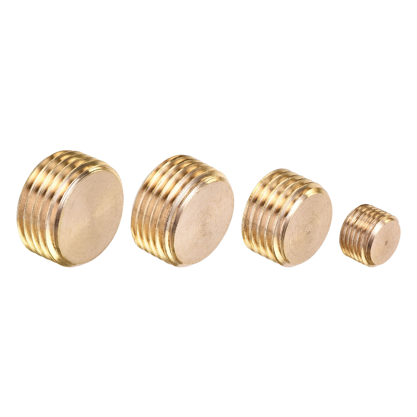 uxcell Uxcell Brass Internal Hex Pipe Plug Assortment 1/8PT 1/4PT 3/8PT 1/2PT Male Thread Socket Cap 4in1 3 Set