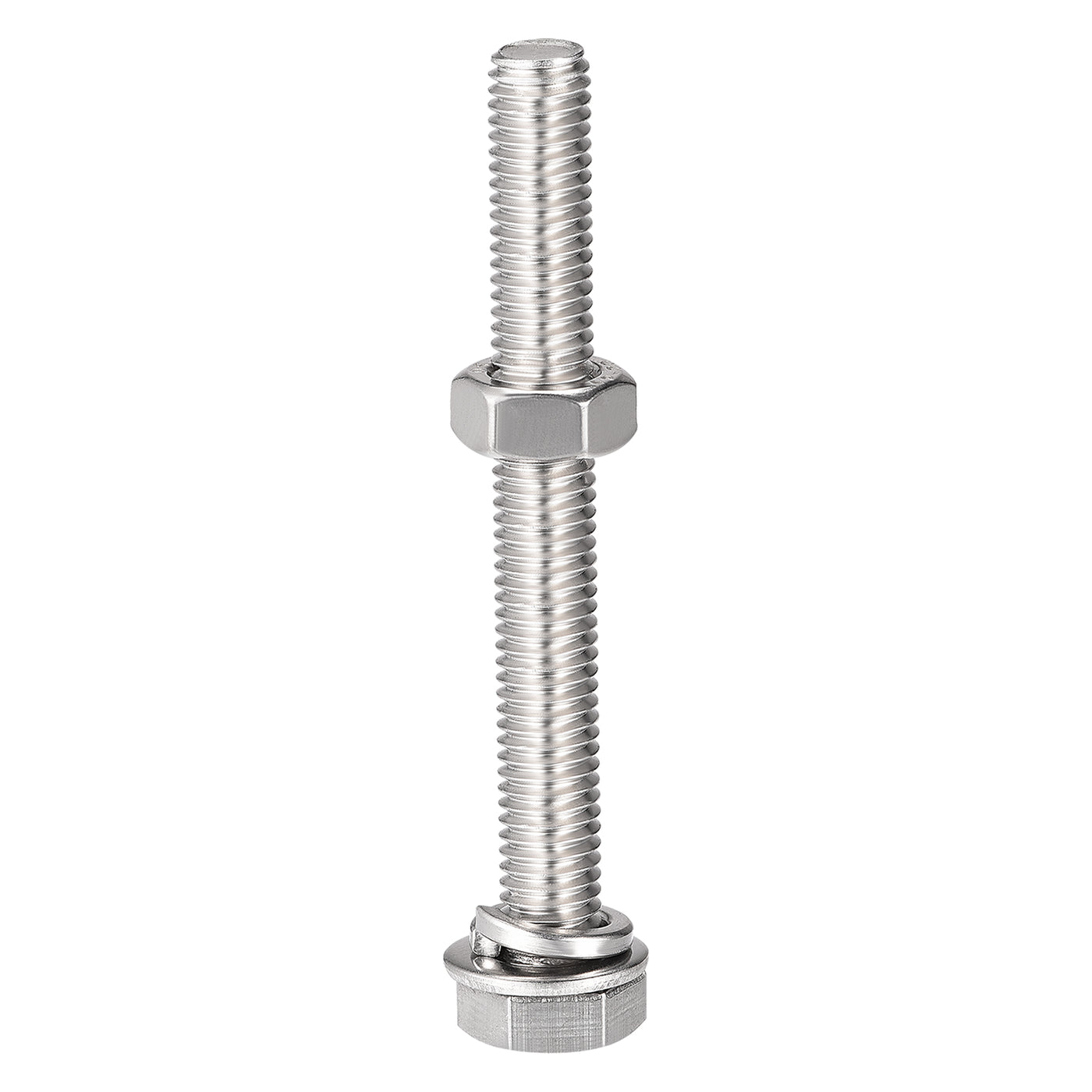 uxcell Uxcell M8 x 65mm Hex Head Screws Bolts, Nuts, Flat & Lock Washers Kits, 304 Stainless Steel Fully Thread Hexagon Bolts 4 Sets