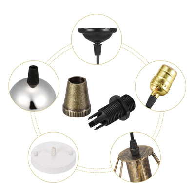 Harfington Uxcell Cable Glands Strain Relief Cord Grips Metal Bronze 10Pcs for Wiring Hanging Light Ceiling Pendant Lamp