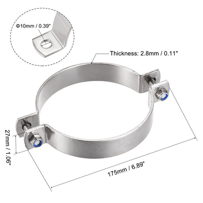 Harfington Uxcell Wall Mount Ceiling Mount Pipe Support, 304 Stainless Steel Pipe Bracket Clamp