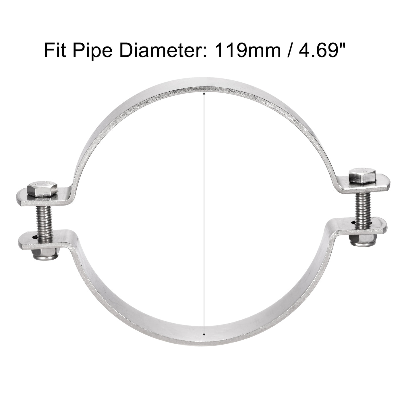 uxcell Uxcell Wall Mount Ceiling Mount Pipe Support, 304 Stainless Steel Pipe Bracket Clamp