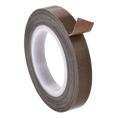 Harfington Uxcell Heat Resistant Tape High Temperature Heat Transfer Tape PTFE Film Adhesive Tape 10mm Width 10m 33ft Length Brown