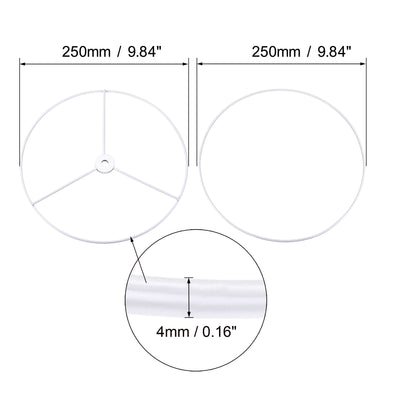 Harfington Uxcell Lamp Shade Ring, 250mm Dia. Lampshade Holder Frame for Connecting Lamps Harp, Baked Coating Iron 1 Set