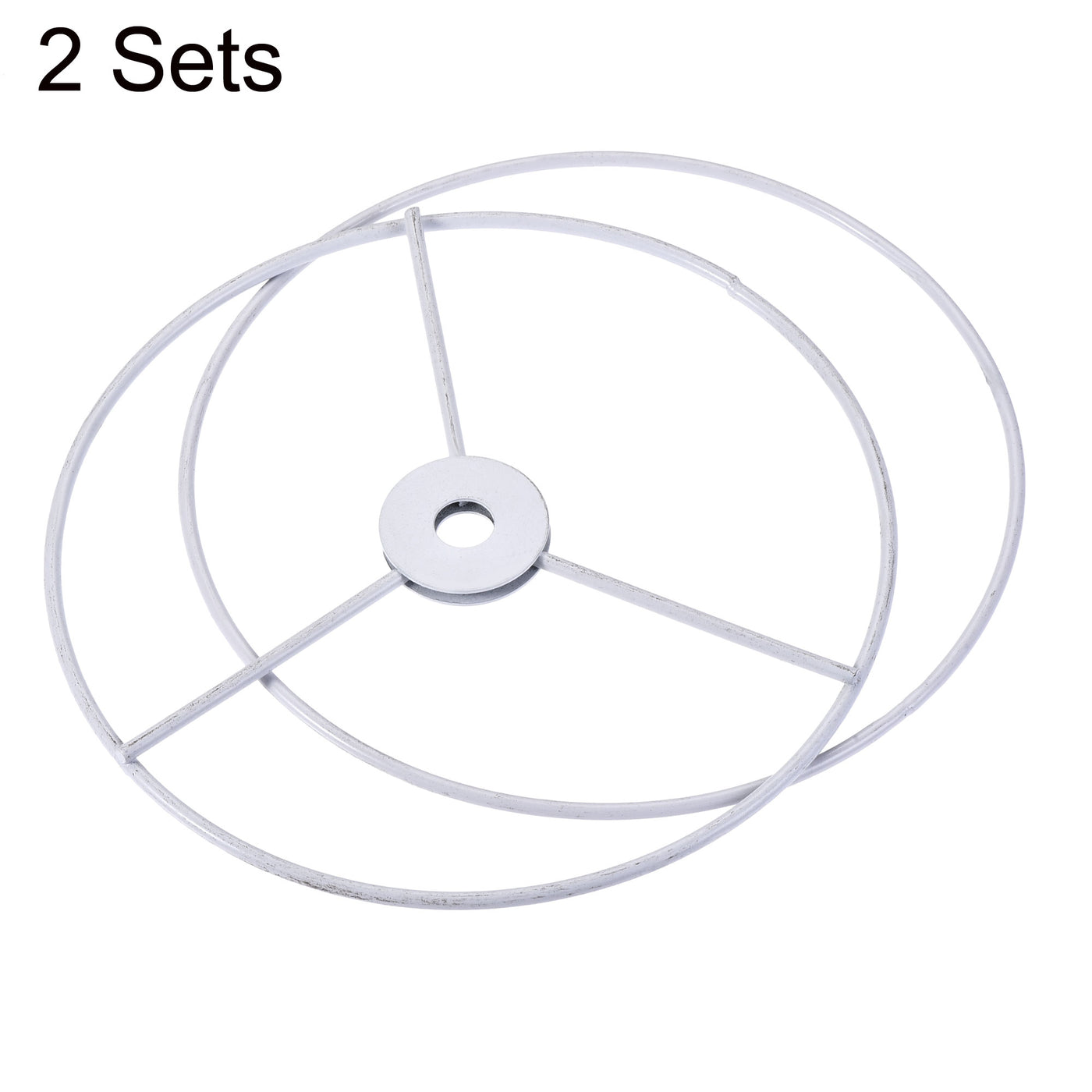 uxcell Uxcell Lamp Shade Ring, 150mm Dia. Lampshade Holder Frame for Connecting Lamps Harp, Baked Coating Iron 2 Set