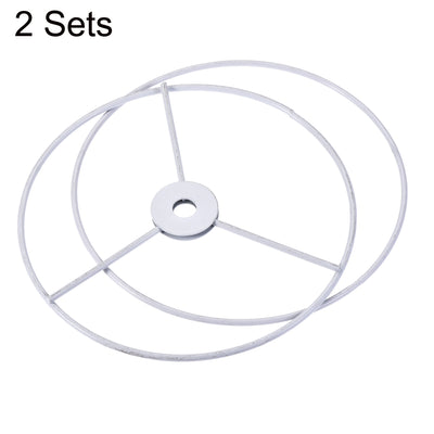 Harfington Uxcell Lamp Shade Ring, 150mm Dia. Lampshade Holder Frame for Connecting Lamps Harp, Baked Coating Iron 2 Set