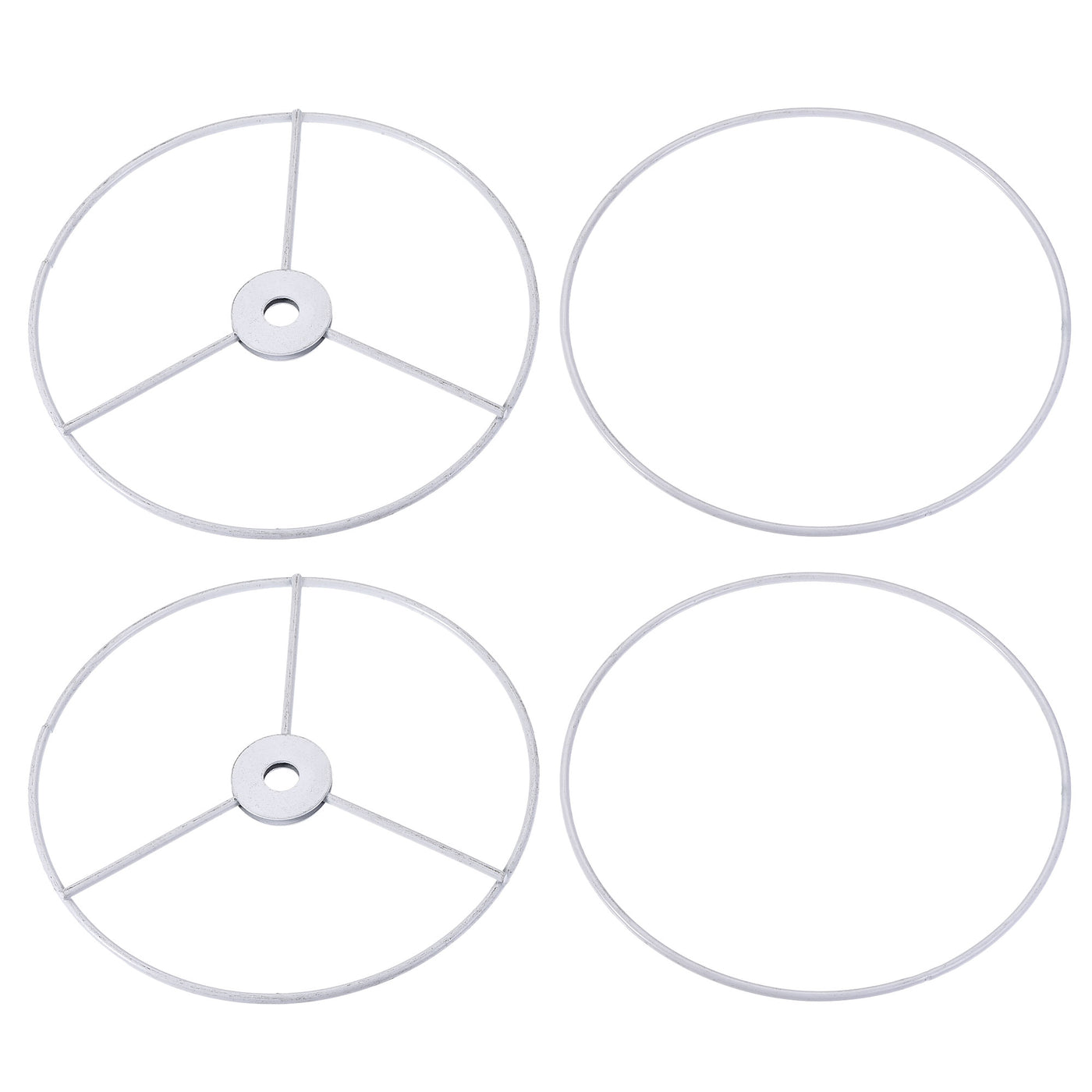 uxcell Uxcell Lamp Shade Ring, 150mm Dia. Lampshade Holder Frame for Connecting Lamps Harp, Baked Coating Iron 2 Set