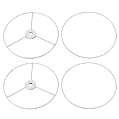 Harfington Uxcell Lamp Shade Ring, 150mm Dia. Lampshade Holder Frame for Connecting Lamps Harp, Baked Coating Iron 2 Set