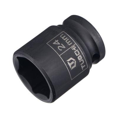 Harfington Uxcell 1/2" Antrieb durch 24mm 6-Punkt Schlagschrauber CR-V Stahl 1,61" Länge flache metrische Größen