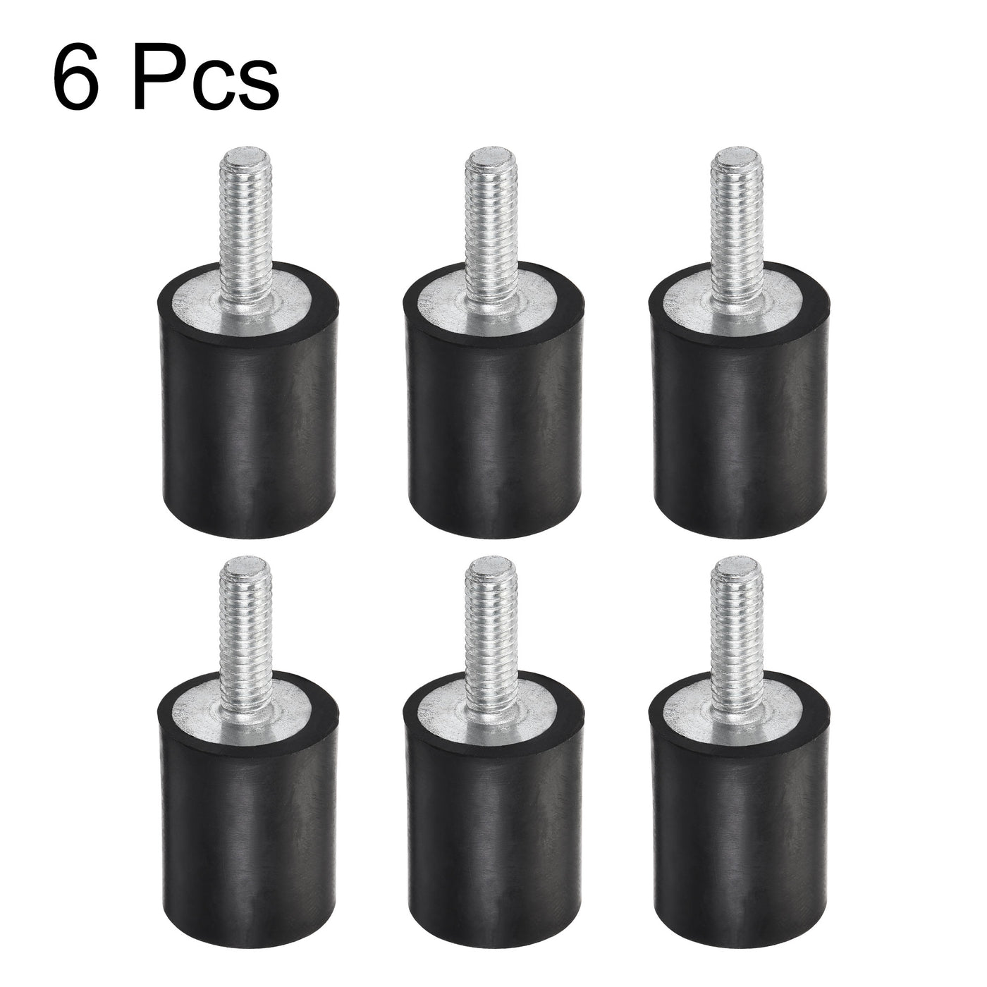 uxcell Uxcell M6 Rubber Mounts, 6pcs Male Thread Shock Absorber, D20mmxH25mm