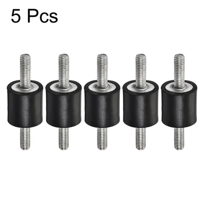 Harfington Uxcell M6 Rubber Mounts, 5pcs Male/Male Shock Absorber, for Motor Generator Compressor Garage Reverse Pump Impact Air Generator Bobbins, D20mmxH20mm