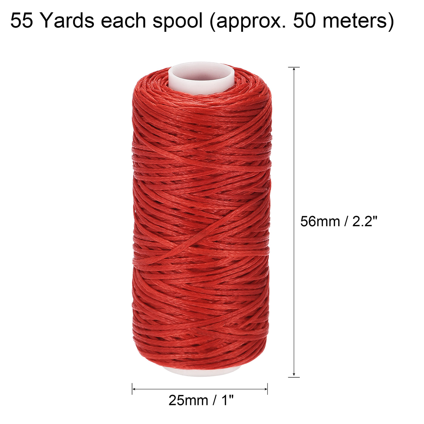 uxcell Uxcell 4Stk Gewachst Leder Nähfaden Satz Flache Polyester Nähgarn für Handnähen 55 Yard 150D/0,8mm (Helle Farben)