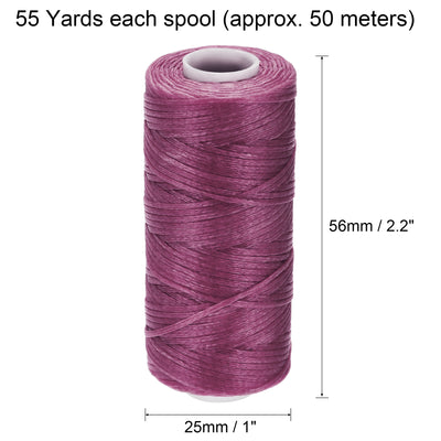 Harfington Uxcell 4Stk Gewachst Leder Nähfaden Satz Flache Polyester Nähgarn für Handnähen 55 Yard 150D/0,8mm (Kalte Farben)