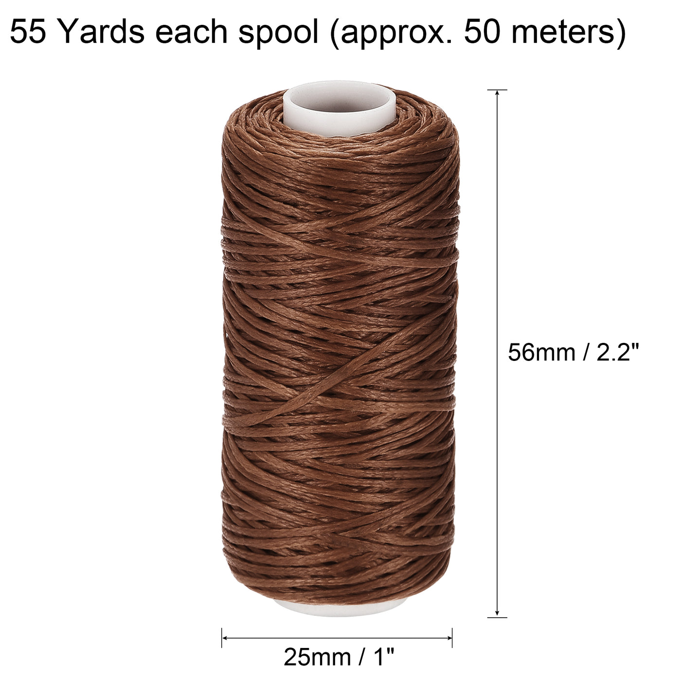 uxcell Uxcell 4Stk Gewachst Leder Nähfaden Satz Flache Polyester Nähgarn für Handnähen 55 Yard 150D/0,8mm (Verschiedene Braun)