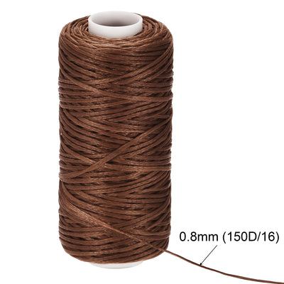 Harfington Uxcell 4Stk Gewachst Leder Nähfaden Satz Flache Polyester Nähgarn für Handnähen 55 Yard 150D/0,8mm (Verschiedene Braun)