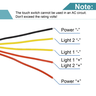 Harfington Touch Switch DC12V 10W With Blue Indicator Light 16mm Mounting Hole  Silver Tone