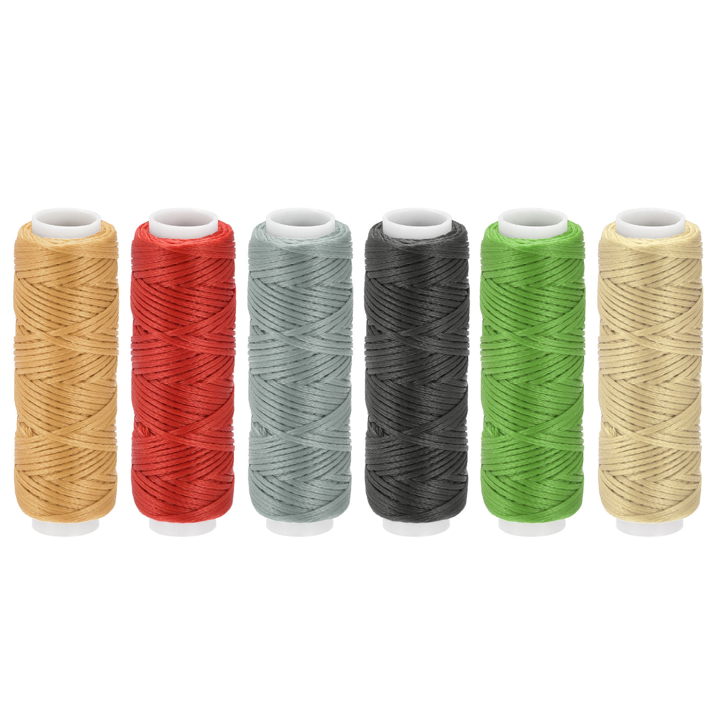 uxcell Uxcell Waxed Leather Thread Set 13 Yards 150D/0.8mm Polyester Cords, Multicolor 6pcs