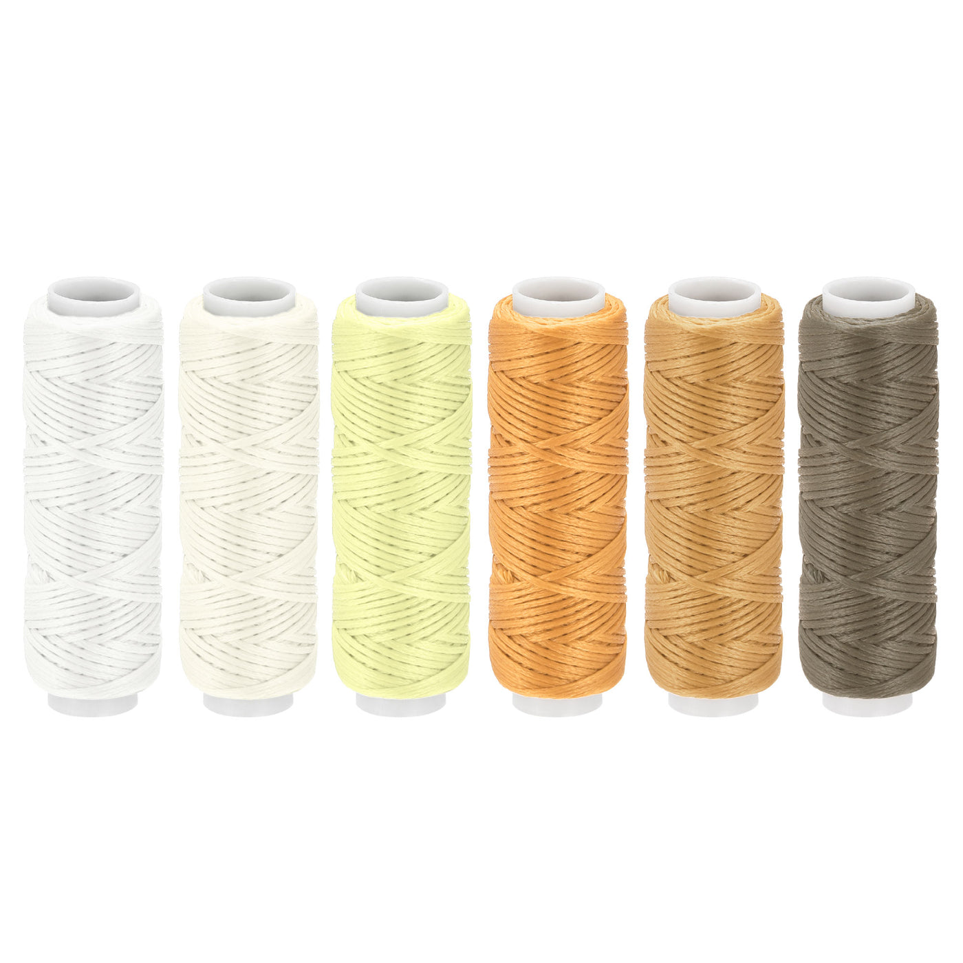 uxcell Uxcell Waxed Leather Thread Set 13 Yards 150D/0.8mm Polyester Cords, Light Colors 6pcs