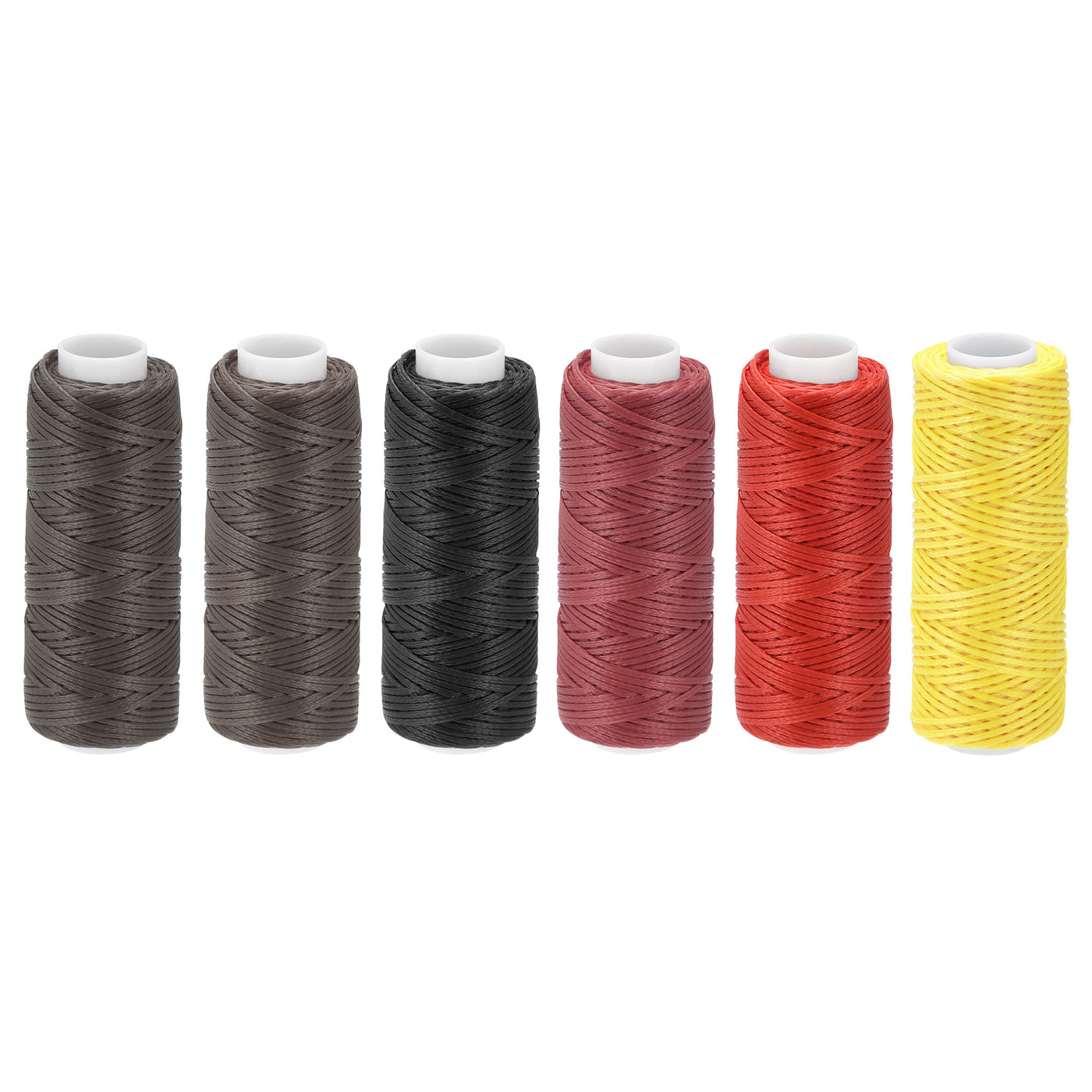 uxcell Uxcell 6Stk Gewachst Leder Nähfaden Satz Flache Polyester Nähgarn für Handnähen 33 Yard 150D/0,8mm (Dunkle Farben)