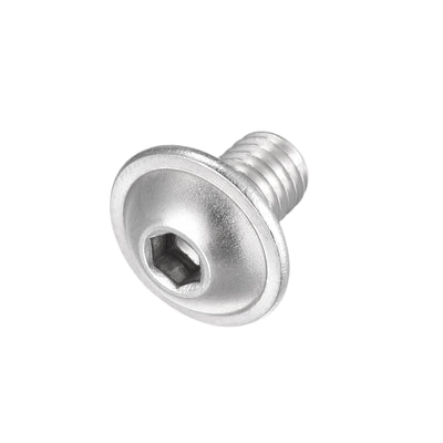 Harfington Uxcell Flanged Button Head Socket Cap Screws, Hex Socket Drive Screw, 304 Stainless Steel Fasteners Bolts