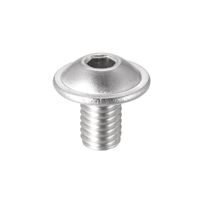 Harfington Uxcell Flanged Button Head Socket Cap Screws, Hex Socket Drive Screw, 304 Stainless Steel Fasteners Bolts