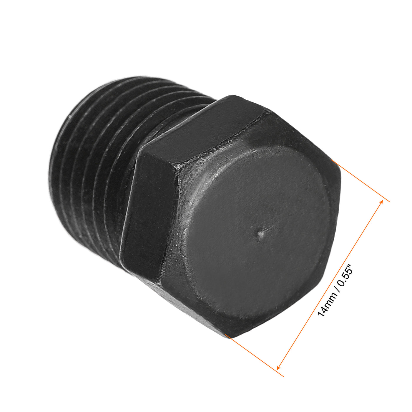 uxcell Uxcell Outer Hex Head Socket Pipe Fitting Plug 1/4PT Male Thread Carbon Steel 2Pcs for Terminate Pipe Ends