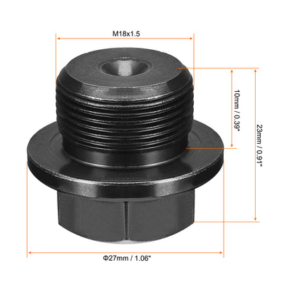 Harfington Uxcell Outer Hex Head Socket Pipe Fitting Plug M20x1.5 Male Thread Carbon Steel 4Pcs for Terminate Pipe Ends