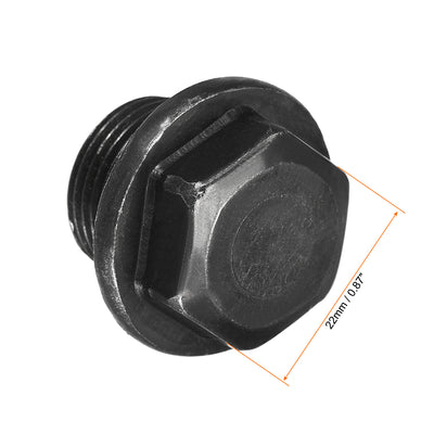 Harfington Uxcell Outer Hex Head Socket Pipe Fitting Plug M33x1.5 Male Thread Carbon Steel 2Pcs for Terminate Pipe Ends