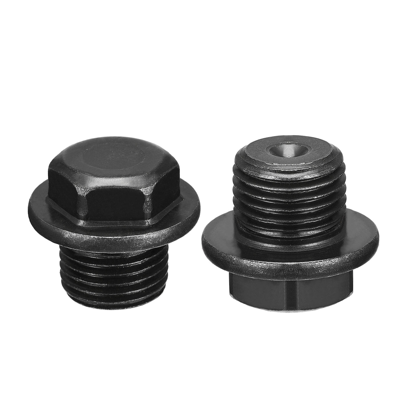 Uxcell Uxcell Outer Hex Head Socket Pipe Fitting Plug M33x1.5 Male Thread Carbon Steel 2Pcs for Terminate Pipe Ends