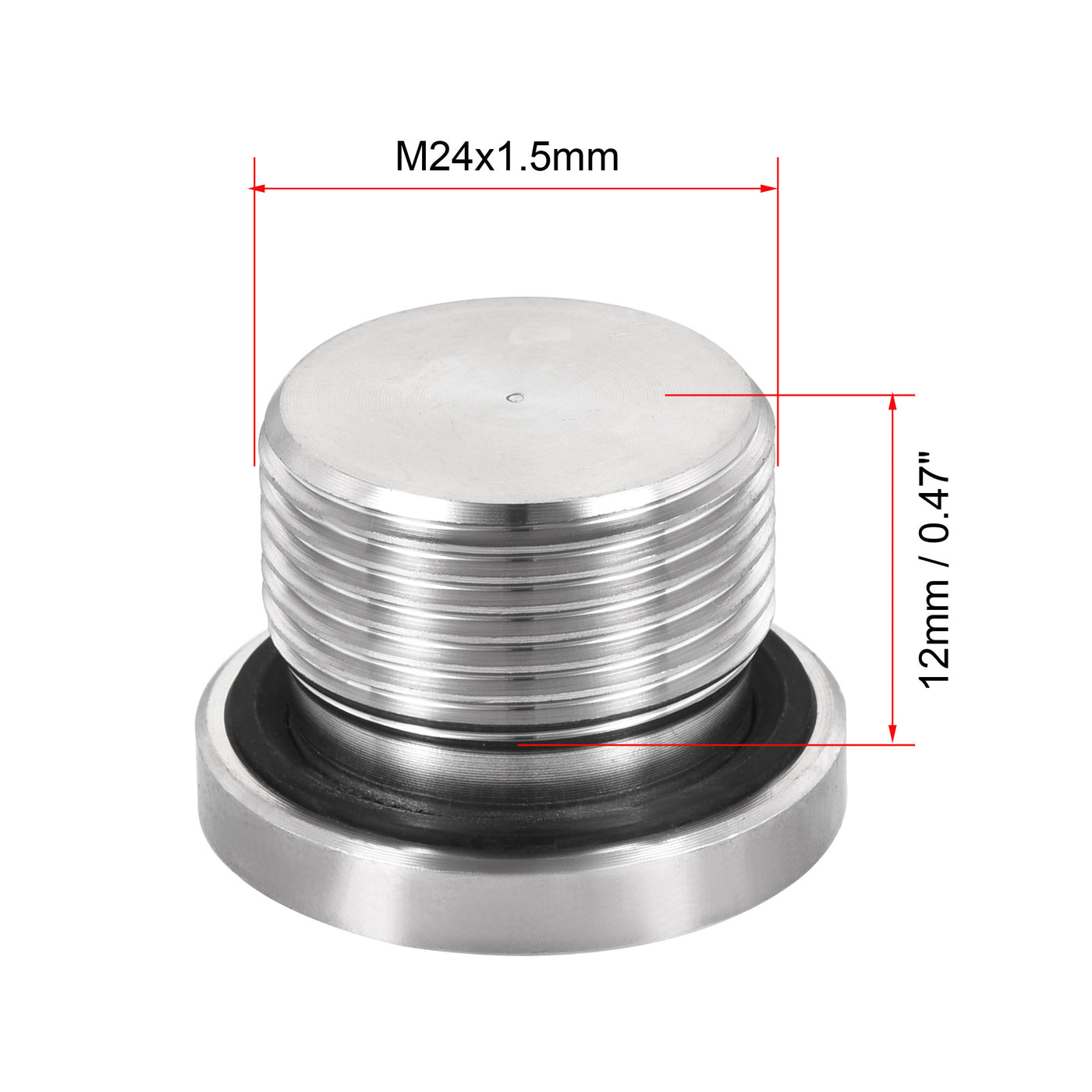 uxcell Uxcell Stainless Steel Inner Hex Head Pipe Plug with Seal Ring