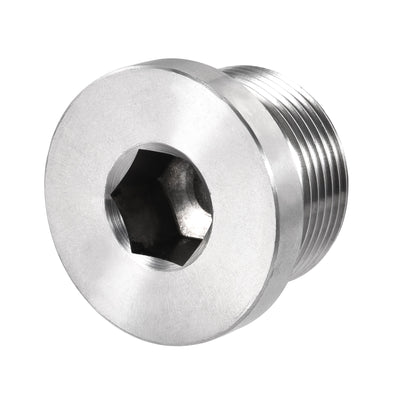 Harfington Uxcell Stainless Steel Inner Hex Head M26x1.5 Pipe Fitting Plug