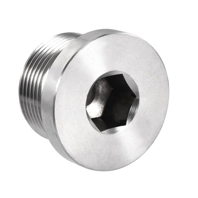 Harfington Uxcell Stainless Steel Inner Hex Head M26x1.5 Pipe Fitting Plug