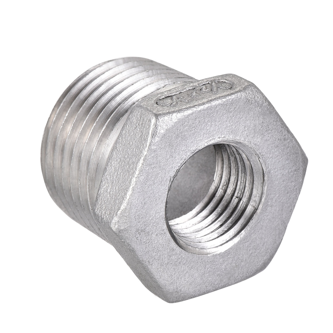 Uxcell Uxcell Reducer Hex Bushing, 304 Stainless Steel 1/2NPT Male to 3/8NPT Female, Reducing Forging Pipe Hose Adapter Fitting 2Pcs