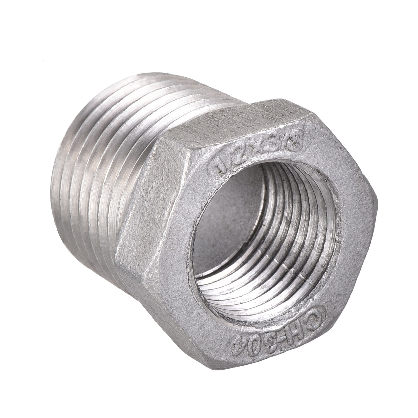 Uxcell Uxcell Reducer Hex Bushing, 304 Stainless Steel 1-1/4NPT Male to 1NPT Female, Reducing Forging Pipe Hose Adapter Fitting