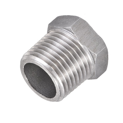 Harfington Uxcell Reducer Hex Bushing, 304 Stainless Steel 1-1/4NPT Male to 1NPT Female, Reducing Forging Pipe Hose Adapter Fitting